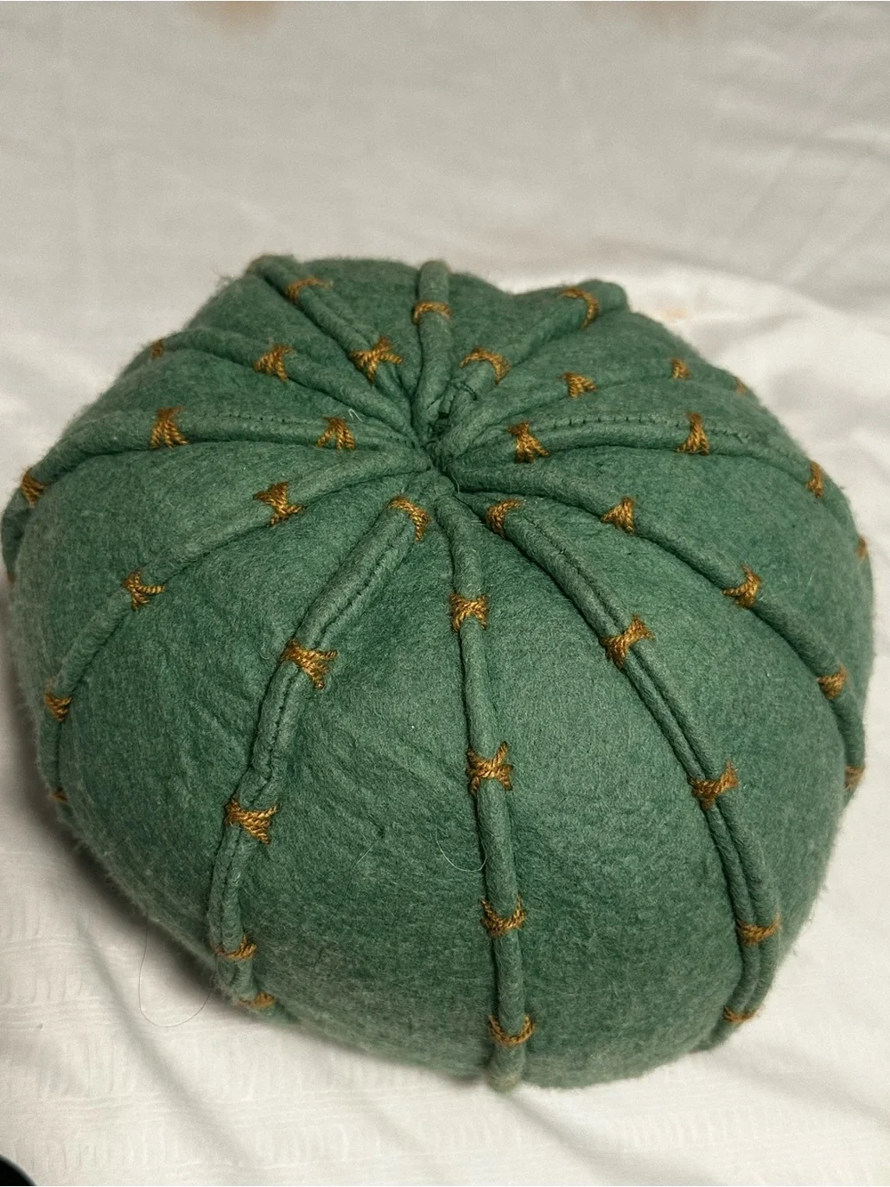 Felt Green Cactus Pillow w/Felt Flower